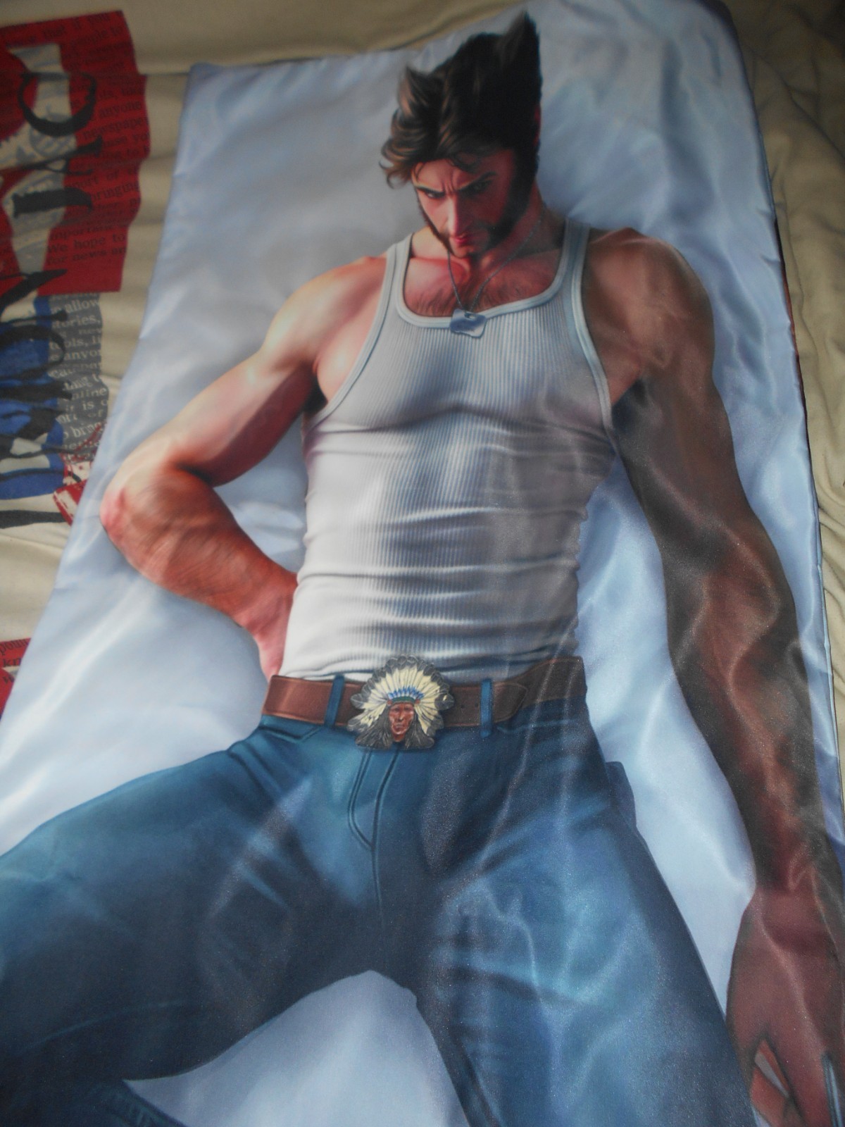 Housse coussin Hugh Jackman Wolverine cadeau original pour anniversaire de fan de cinéma