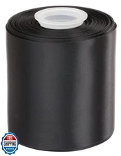 Ribbonitlux 4" Wide Double Face Satin Ribbon 25 Yards (030-Black, Set for Bow