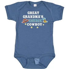 Inktastic Great Grandmas Little Cowboy With Cowboy Hat And Boots Baby Bodysuit