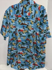 Dixxon Shirt Mens XL Blue Snap On Tools ALL OVER PRINT Limited Edition Hawaiian