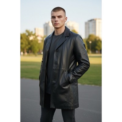 Wilsons Leather Pelle Studio Black Coat Jacket Size XXL Button Up