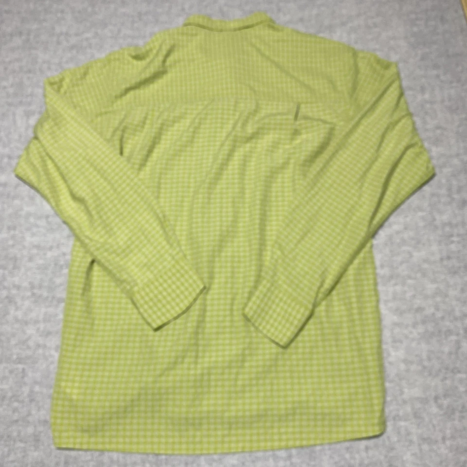 Simms Shirt Mens Large Green Fishing Check Nylon Blend Button Outdoors Nature - Image 2 of 4