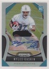 2019 Panini Prizm Rookies Silver Prizm Auto Myles Gaskin #334 Auto 8k4