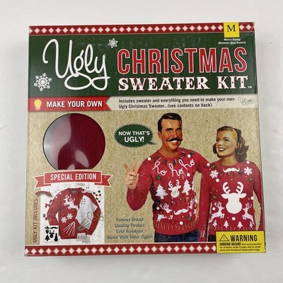 Ugly Christmas Sweater Kit Red Size M Boxed Special Edition Reindeer Jingle Bell