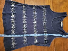 Dressbarn Women's Navy Sequin Tank Top Size M