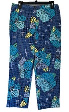 Lilly Pulitzer Vintage Crop Straight Leg Pants Women  s 10 Stained Glass Vacation
