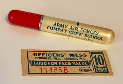 Hendricks Field Sebring Florida B-17 Combat Crew USAAF Lighter & Mess Ticket