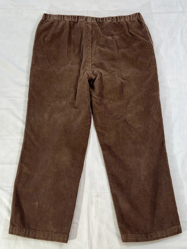 Orvis Pants Womens 14 Brown Corduroy Drawstring Relaxed Fit Casual 100% Cotton - Image 2 of 4