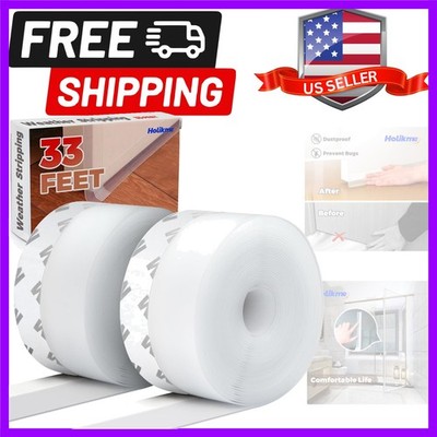 Weather Stripping Door Seal Strip 33 Feet, Sealing Sticker Sealing Tape for D...