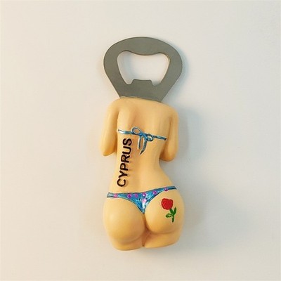Mediterranean Cyprus Bikini Bottle Opener Travel 3D Resin Fridge Magnet Craft