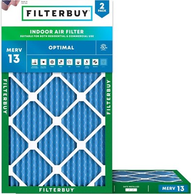 Filterbuy 12x30.5x1 MERV 13 Air Filter Replacement HVAC Furnace