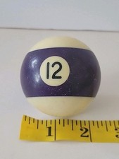 Vintage No. 12 Striped Purple White Pool Ball Billiard 2" Replacement B 