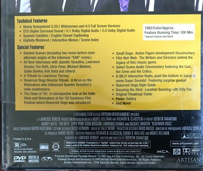 TARANTINO's Reservoir Dogs Special 2 Disc Edition DVD NEW Harvey