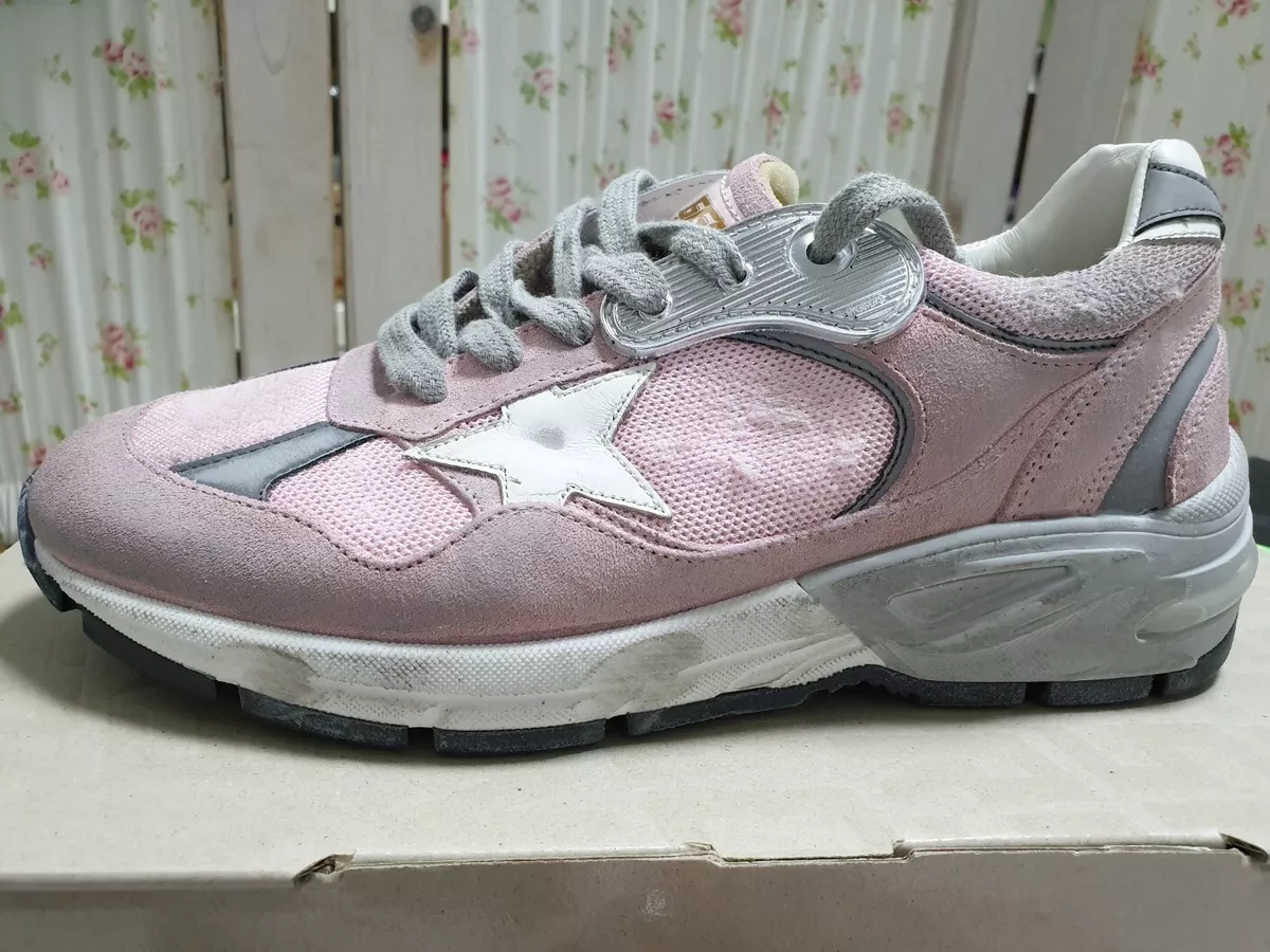 Golden Goose Running Dad Sneaker Leather Pink Suede Mesh 100% Authentic