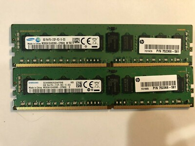 1x8gb Samsung  8GB 1Rx4 PC4-2133P ECC REG SERVER RAM M393A1G40DB0-CPB  HP -581
