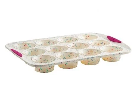 Trudeau White Confetti 12-Count Muffin Pan