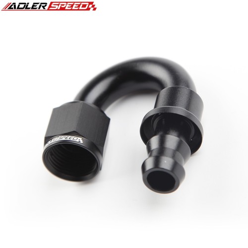 ADLERSPEED 2PCS Aluminum -8AN AN8 180 Degree Push-on Lock Hose Fitting Black US - Foto 5 di 8