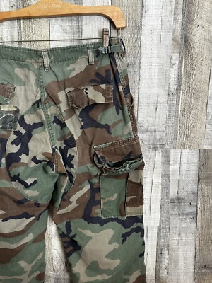 Vintage 1990's Military Camouflage Army Fatigue Pants Size 31x31