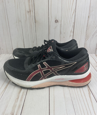 Asics Gel Nimbus 21 Black Athletic Running Shoes Women s Size 10 Gym Training