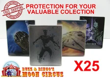 25x 4K UHD STEELBOOK NO J-CARD (SIZE 4K3) - CLEAR PLASTIC BOX PROTECTORS SLEEVE