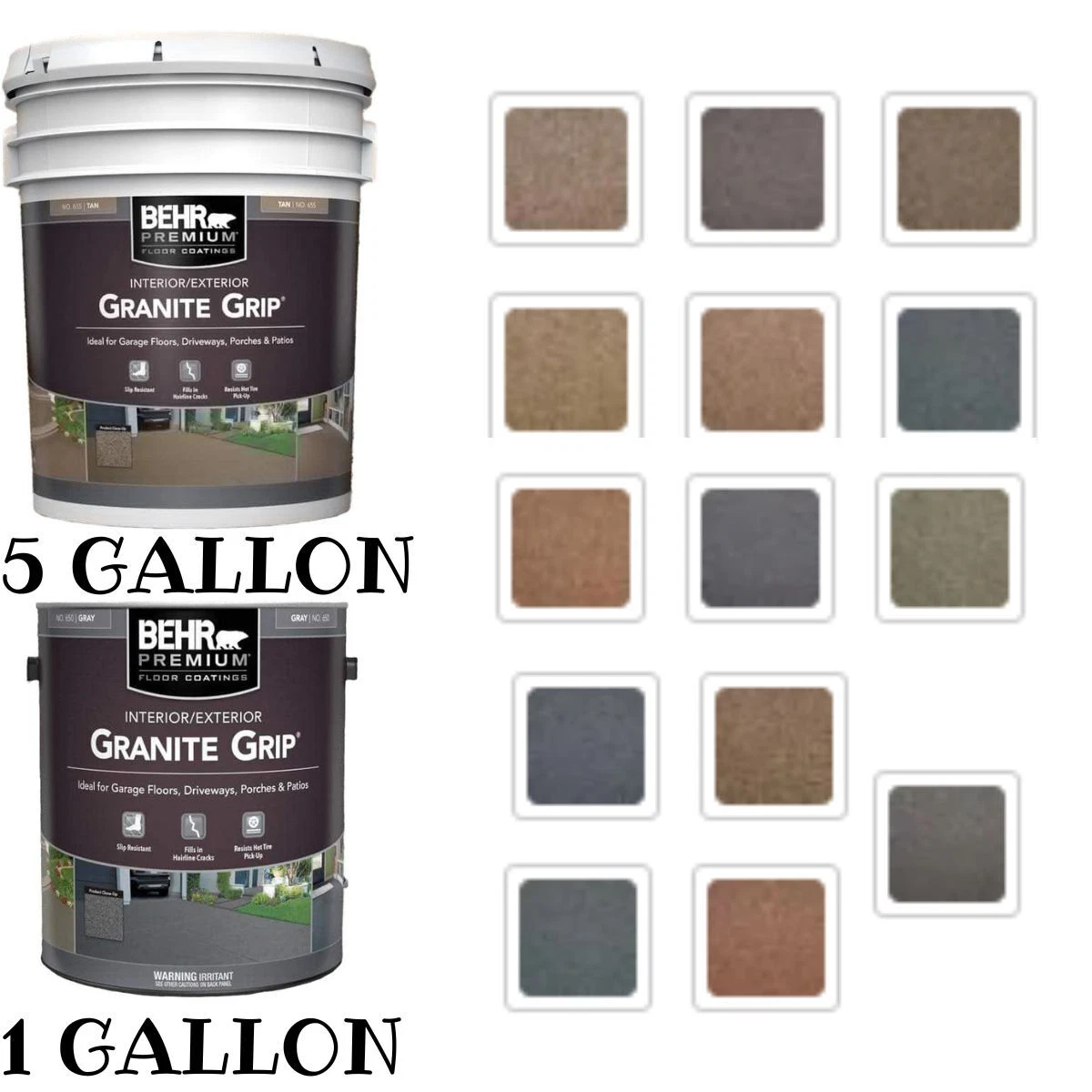 1gal Gray Granite Grip Decorative Interior/Exterior Concrete Floor Coating Paint