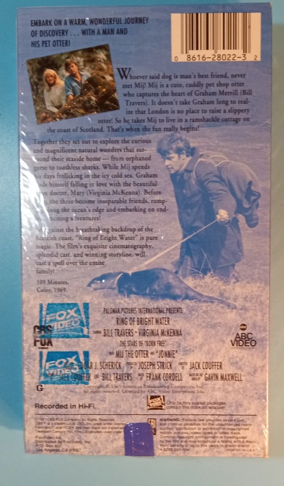 "Ring Of Bright Water" VHS. New, Sealed. 1991. Fox Video - Imagem 4 de 4