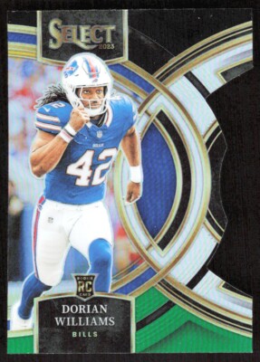 2023 3891E Panini Select GREEN BLACK PRIZM DIE-CUT Dorian Williams Rookie