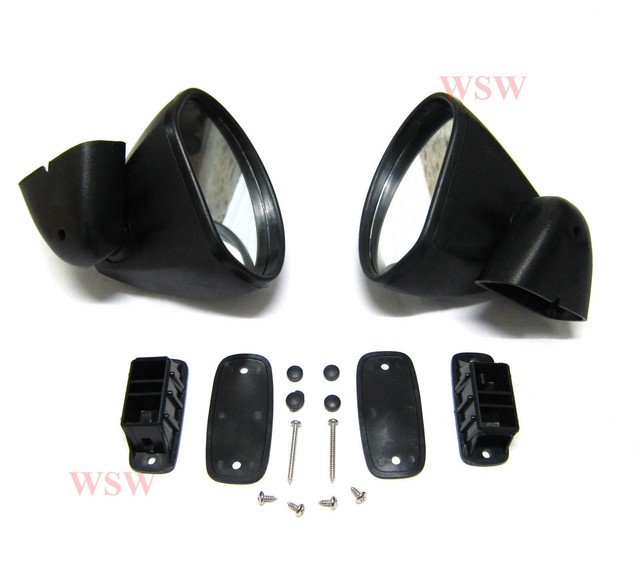 Pair Bullet Black Fender Door Sports Mirror Japanese British Compact