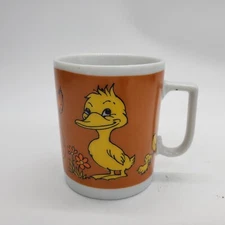 Vintage 1960s Stylecraft Porcelain Duck, Lion, Pig Cartoon Mug #1223 Japan