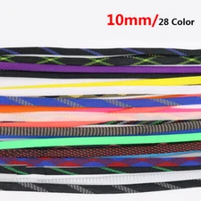 PET Nylon Braided Sleeve Tube Cable Expandable Sheath Sleeve Width 10mm 28 Color
