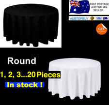 Round Polyester Tablecloths Table Cover Wedding Event Hotel Party Banquet