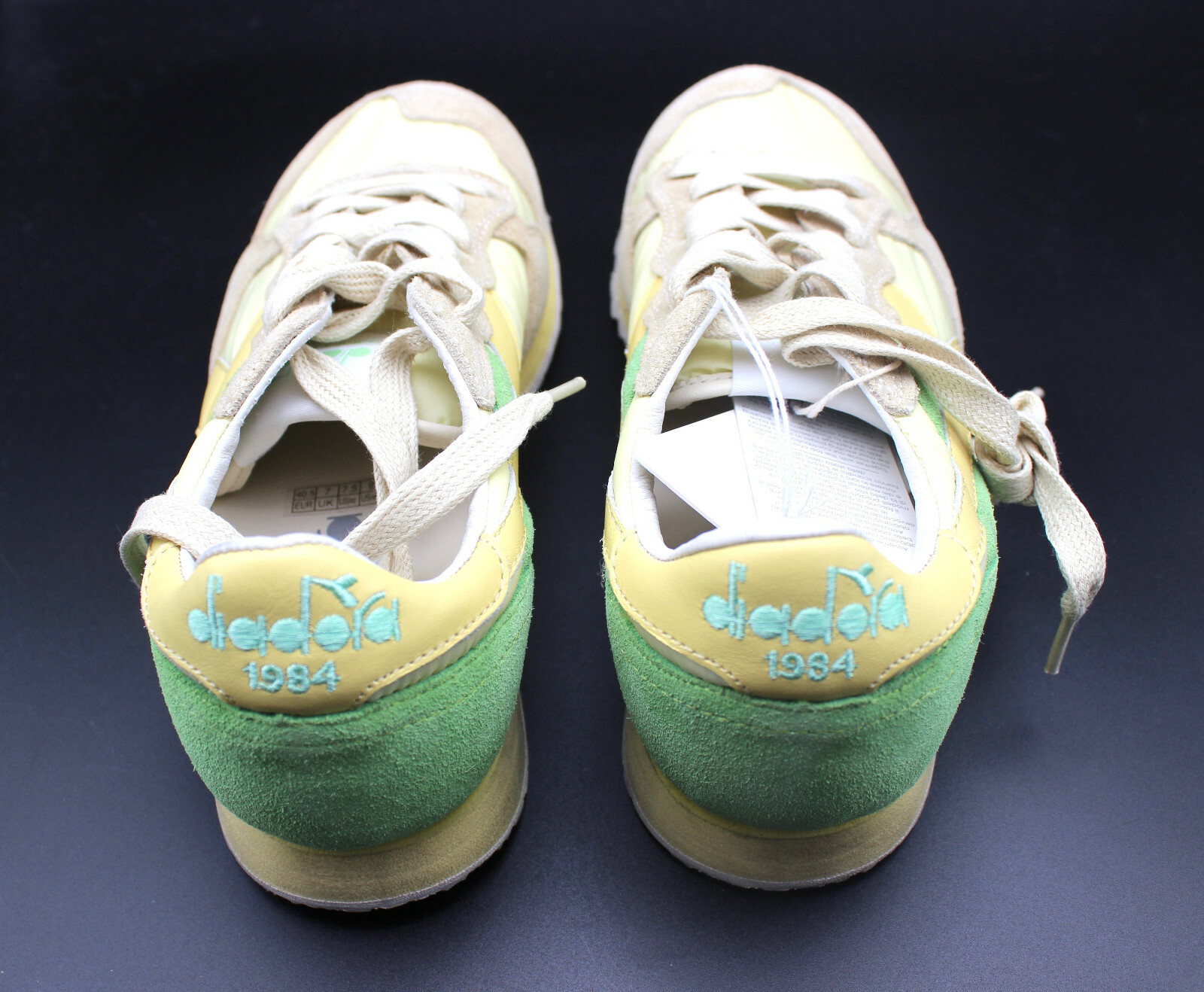 Diadora Heritage Men Pale yellow trident NY S.W sneaker shoes size 7.5 Eur 40.5