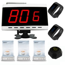 SINGCALL Wireless Calling System 1 Receiver,2 Watches,1 Pager,3 Table Bells