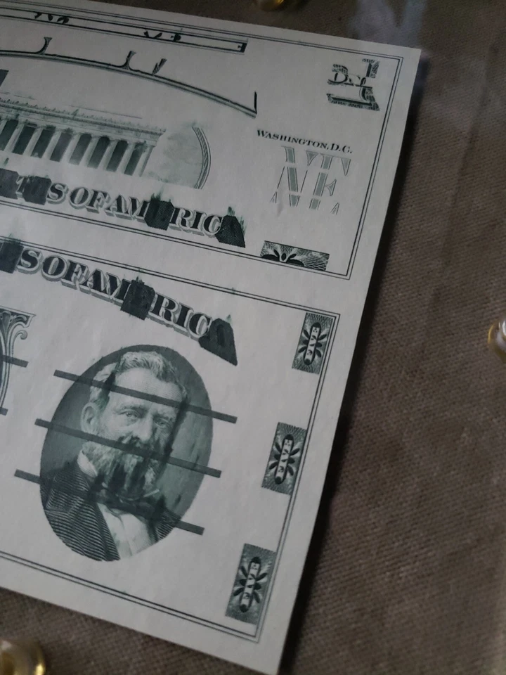 Giori Test Note 1970 Uncut Pair Washington Centered  - Image 4 of 4