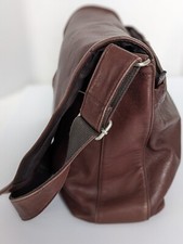 Vintage El Portal soft leather messenger/ brief case, brown, 14"x11"x3".