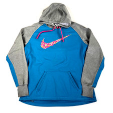 NIKE Dri Fit Pullover Neon Hooded Sweatshirt Therma-Fit Women  s Large Jacket