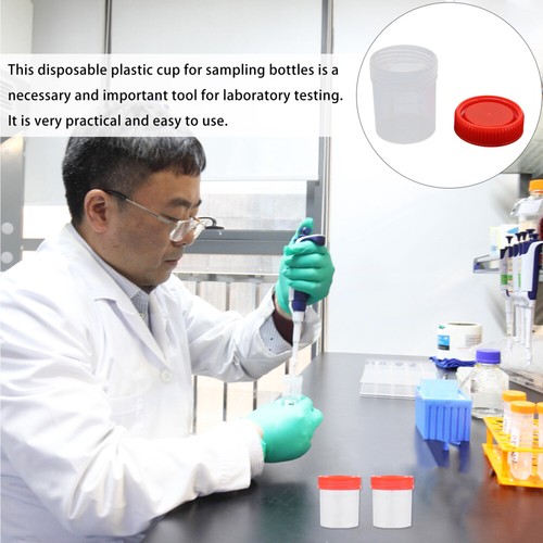 10 Pcs Sample Cup Pp Drinks Sputum Pots with Lids Vials Specimen