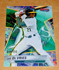 Leo De Vries 2025 Bowman's Best Refractor #TP26 Lazer Refractor 44/350-Athletics