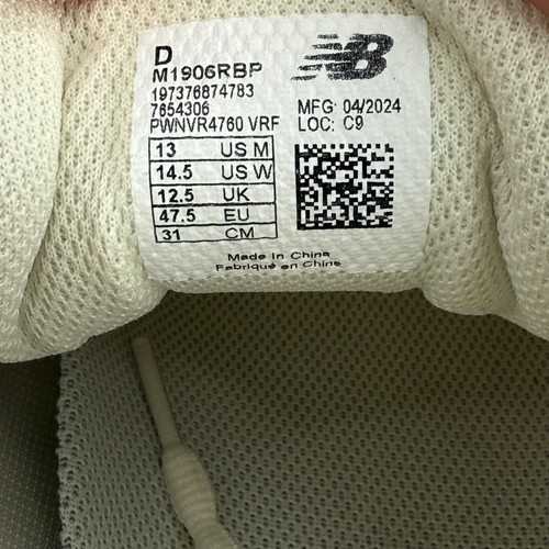 New Balance 1906R Scarpe Uomo Taglia 13 Bianco Rosa Panna Sneakers Running M1906RBP - Foto 8 di 10
