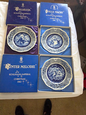Schumann Imperial Christmas Limited Edition Porcelain Plates 12in Blue/White