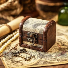 3" Pirate Treasure Chest with Old World Map | Party Favor Trinket Box