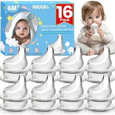16 Pack Silicone Sippy Cup Replacement Nipples For NUK Bottles Baby Accessories