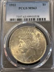 1922 PCGS MS63 Peace Dollar