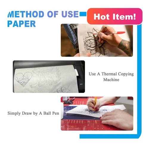 Emalla 3MM Tattoo Practice Skin Kit 3pcs Fake Skin 10pcs Transfer Paper image 4
