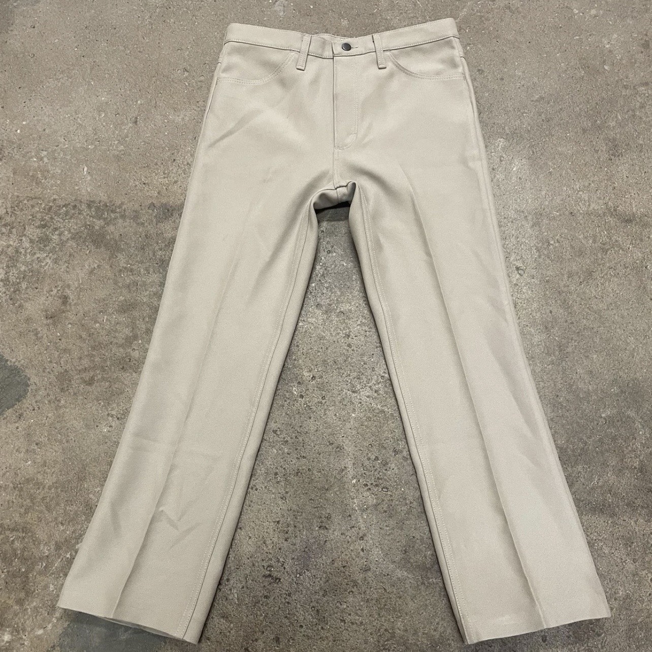 Wrangler Pants Mens 34x34 Beige Wrancher Dress Polyester Western Casual 82KH