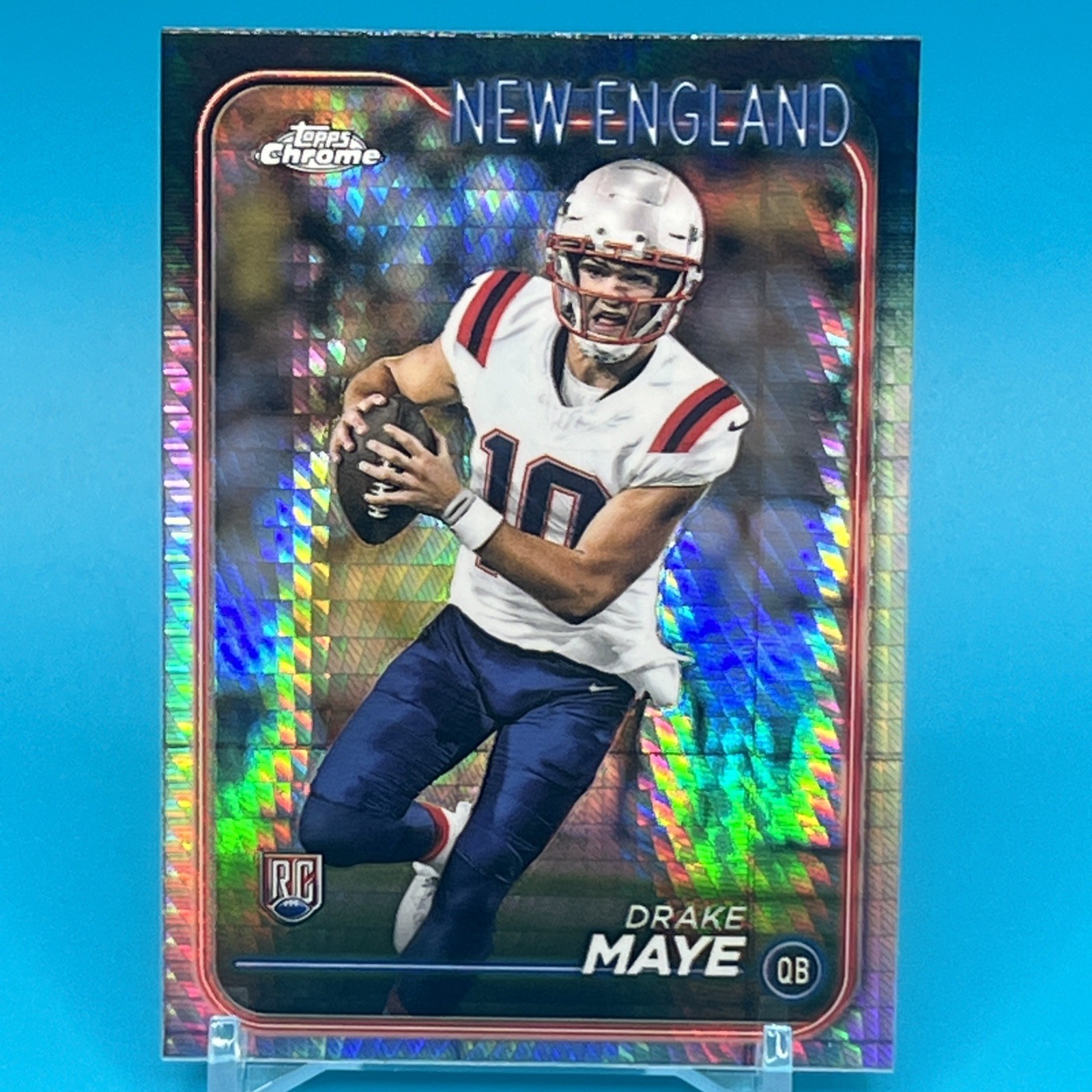 2024 Topps Chrome - Rookies Drake Maye #203 Prism Refractor (RC)