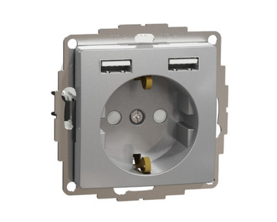 Schneider Electric SDD113052 Steckdose, Sedna Design & Elements, mit USB Typ A+A