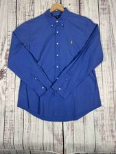 Polo Ralph Lauren Custom Fit Button Down Shirt Men XLarge Blue Long Sleeve Pony
