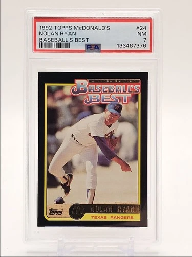 NOLAN RYAN 1992 TOPPS MCDONALD'S BASEBALL'S BEST RANGERS PSA 7 Q3387