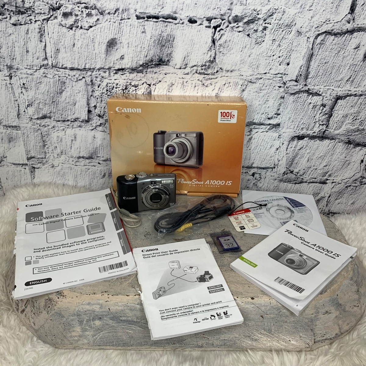 Canon PowerShot A1000 IS 10MP Digital Camera Tested Works Box AA
